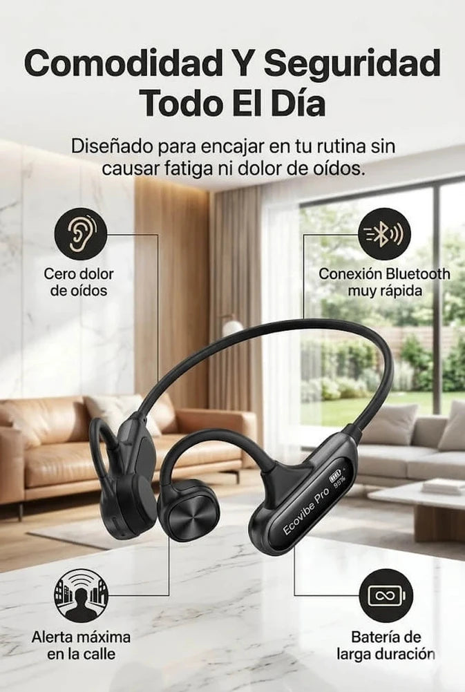 EcoVibe Pro - Audifono de  Conduccion Osea Seguridad y Oídos Libres
