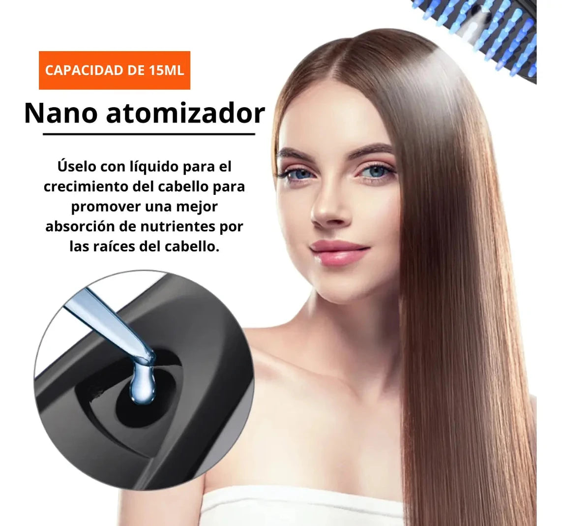 Cepillo masajeador con vapor y fototerapia LED