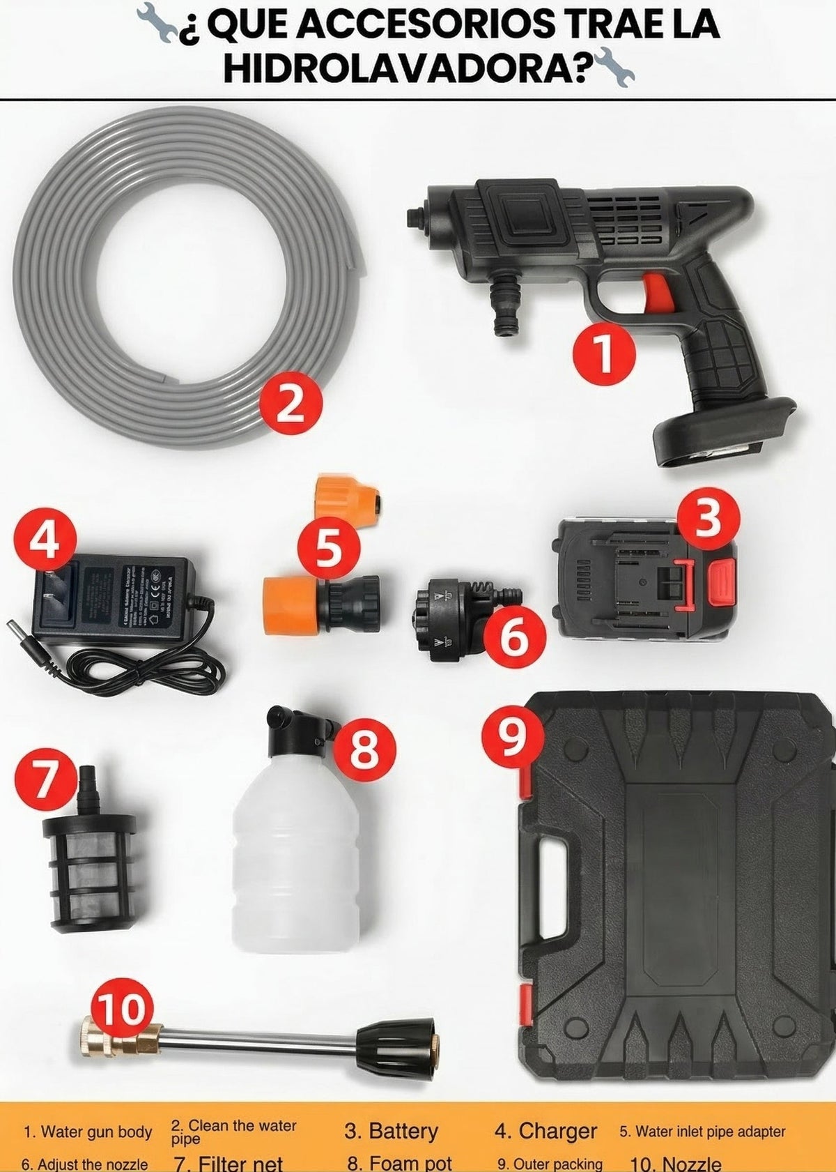 💦COMBO HIDROLAVADORA 10 ACCESORIOS + ASPIRADORA 3 EN 1 - 3
