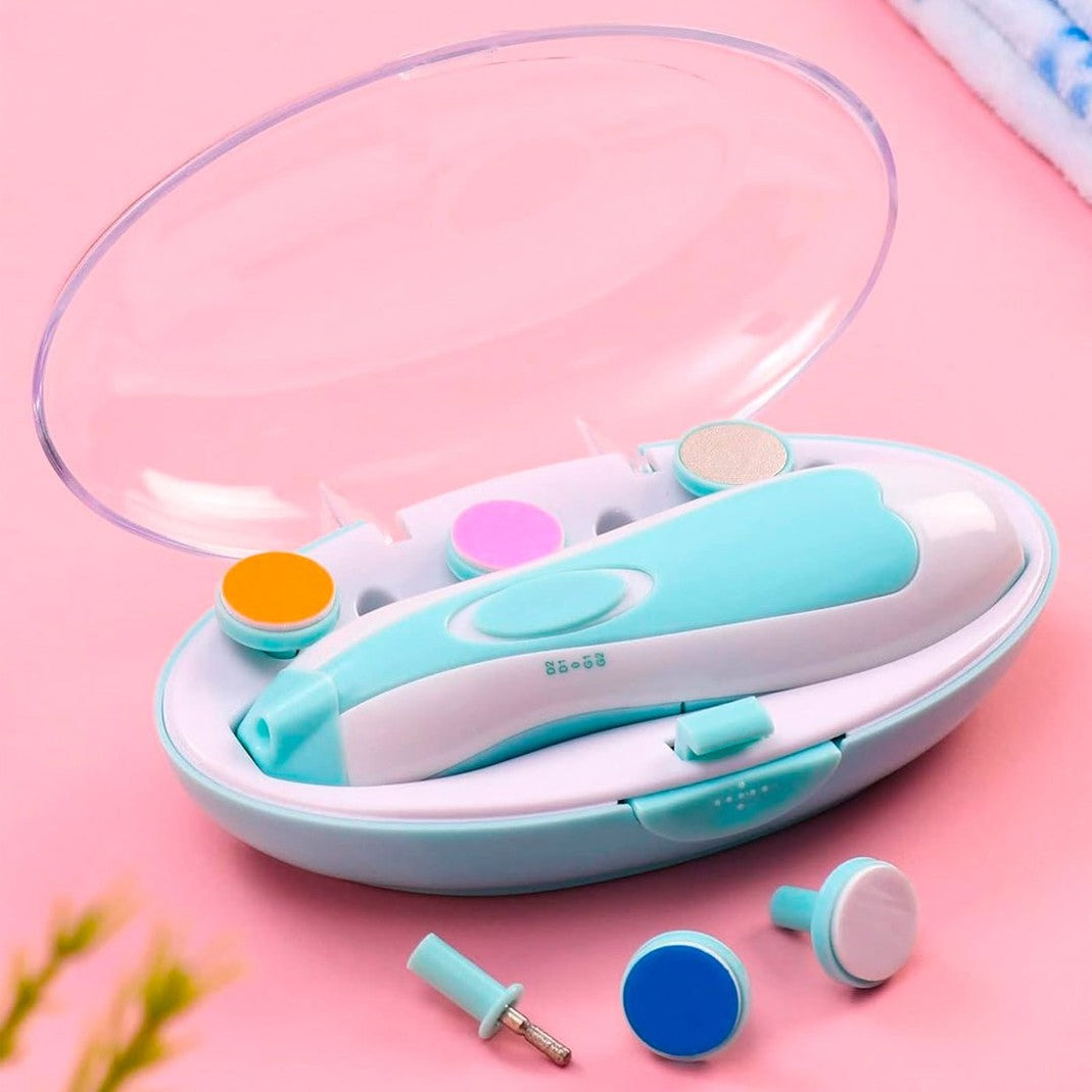 Kit cortaúñas eléctrico, lima eléctrica para bebés con cabezales intercambiables - 4