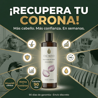 EXCALVO💆‍♂️ shampoo nutricional de cebolla🧅 canela y gengibre 🌿